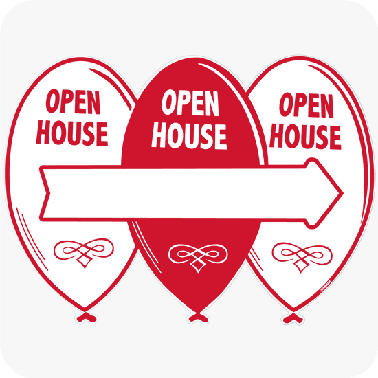 Directional Corrugated Plastic Yard Sign with Balloon Shape for Real Estate 