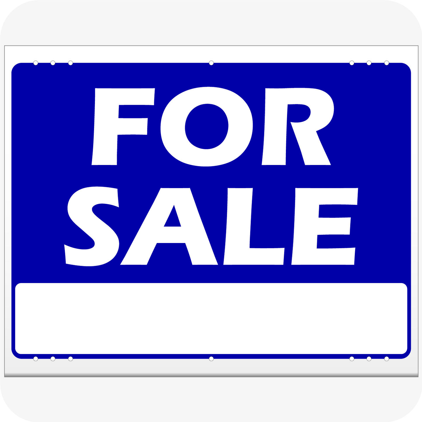 For Sale with blank 18 x 24 Corrugated Panel Yard Sign Blue