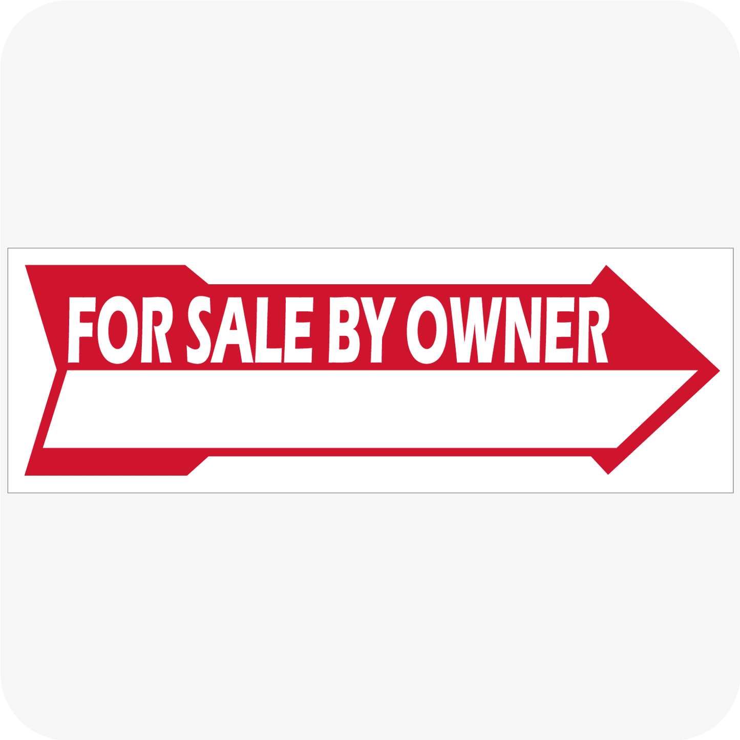 For Sale By Owner Directional Arrow Rider 8 x 24 - Red