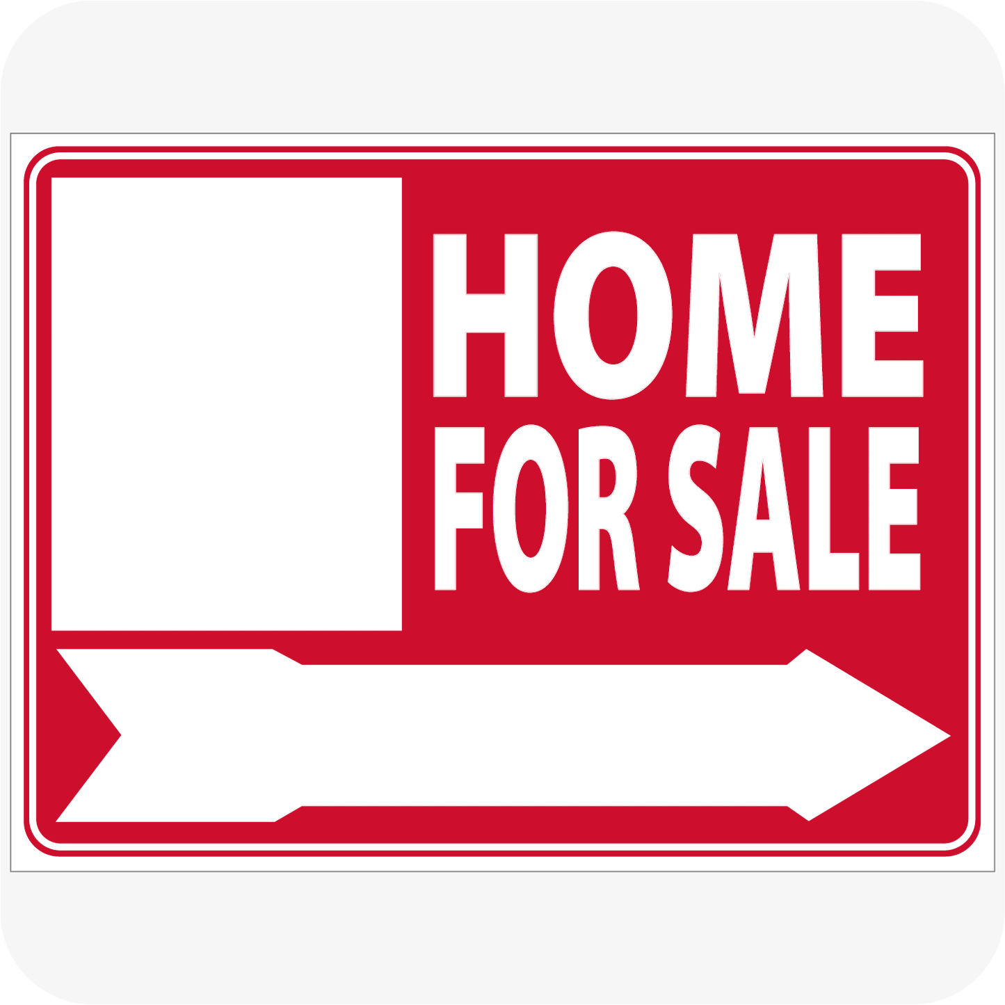 Home For Sale with KopyKat 18 x 24 Corrugated Panel Yard Sign Red