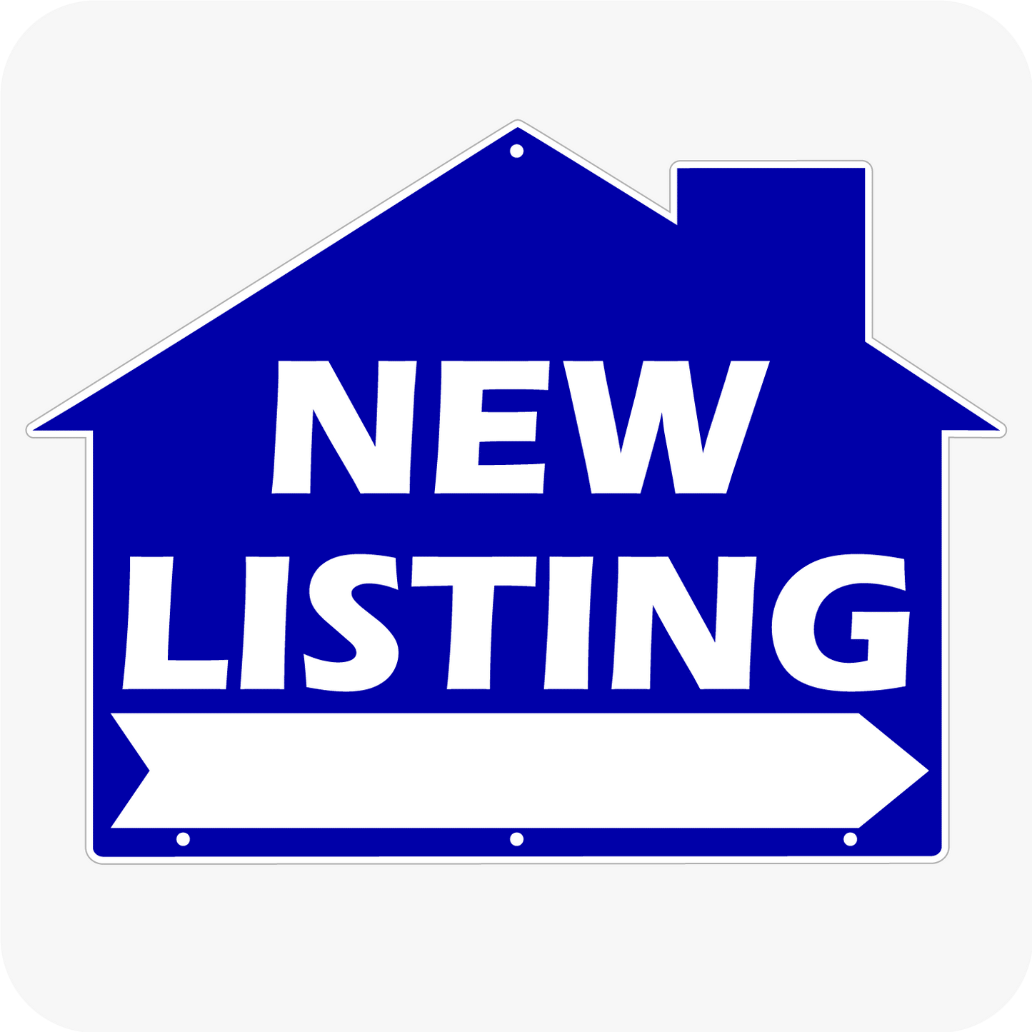 New Listing - House Shaped Sign 18 x 24 - Blue