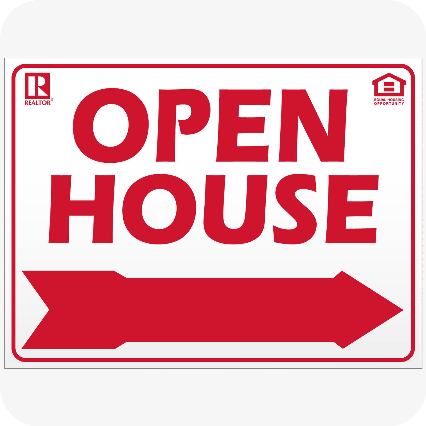 Open House Red 12 x 18 Corrugated Panel