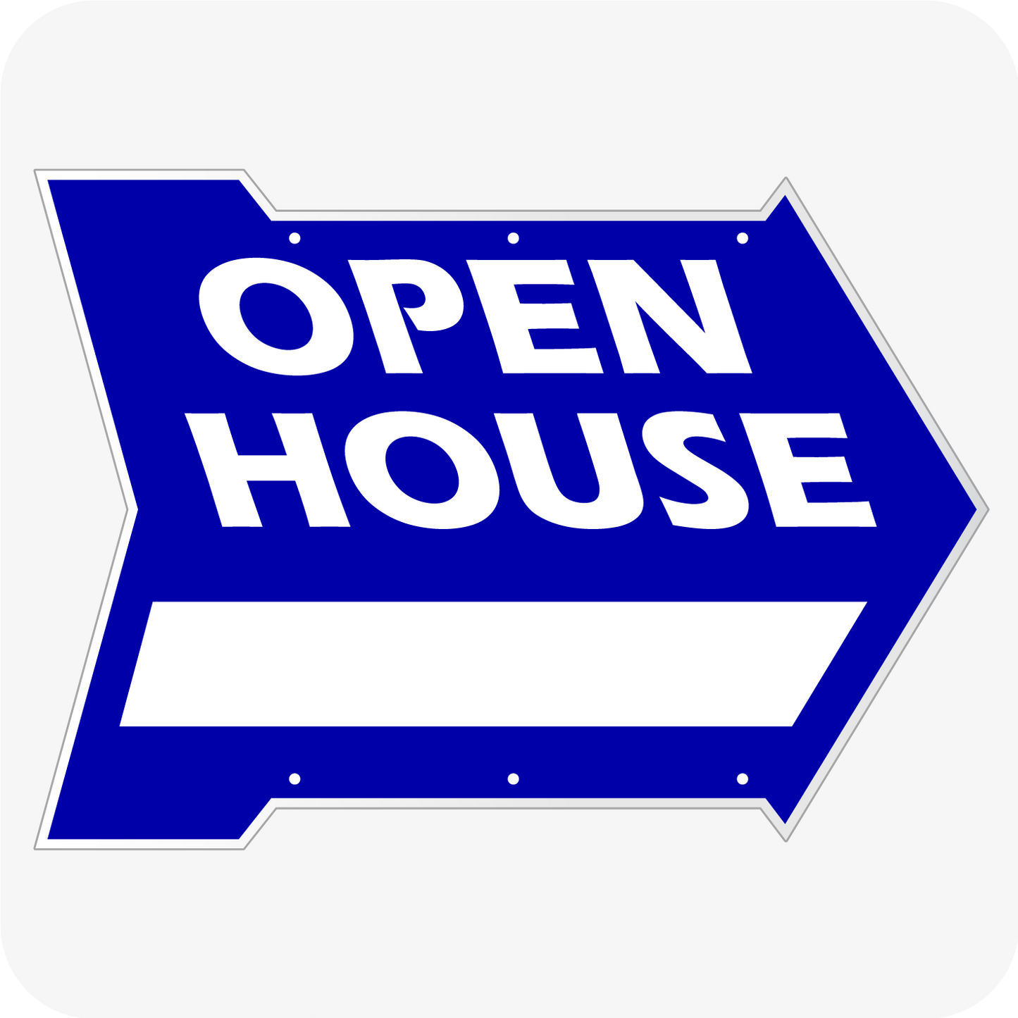 Open House 18 x 24 Arrow w/ Blank - Blue