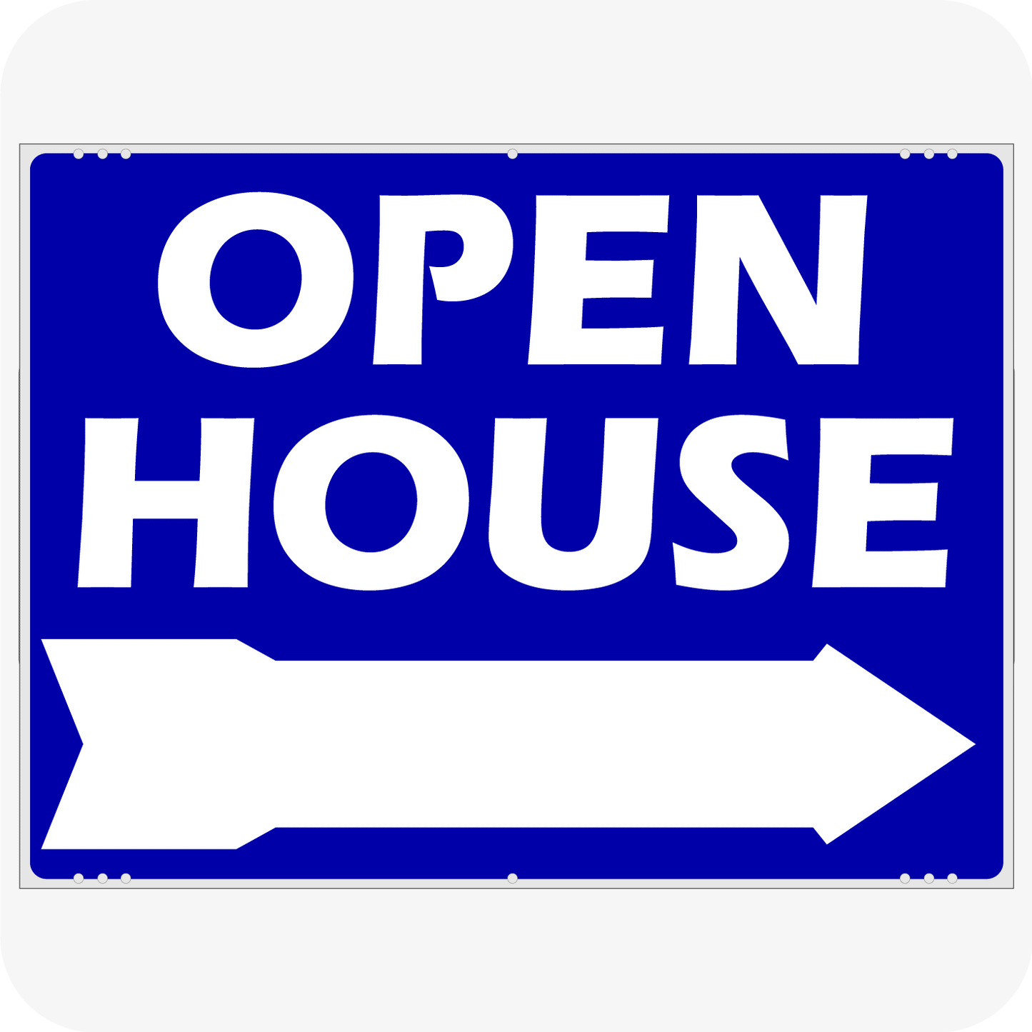 Open House Arrow 18 x 24 Corrugated Panel - Blue