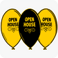 Open House Balloon Sign - Black and Yellow