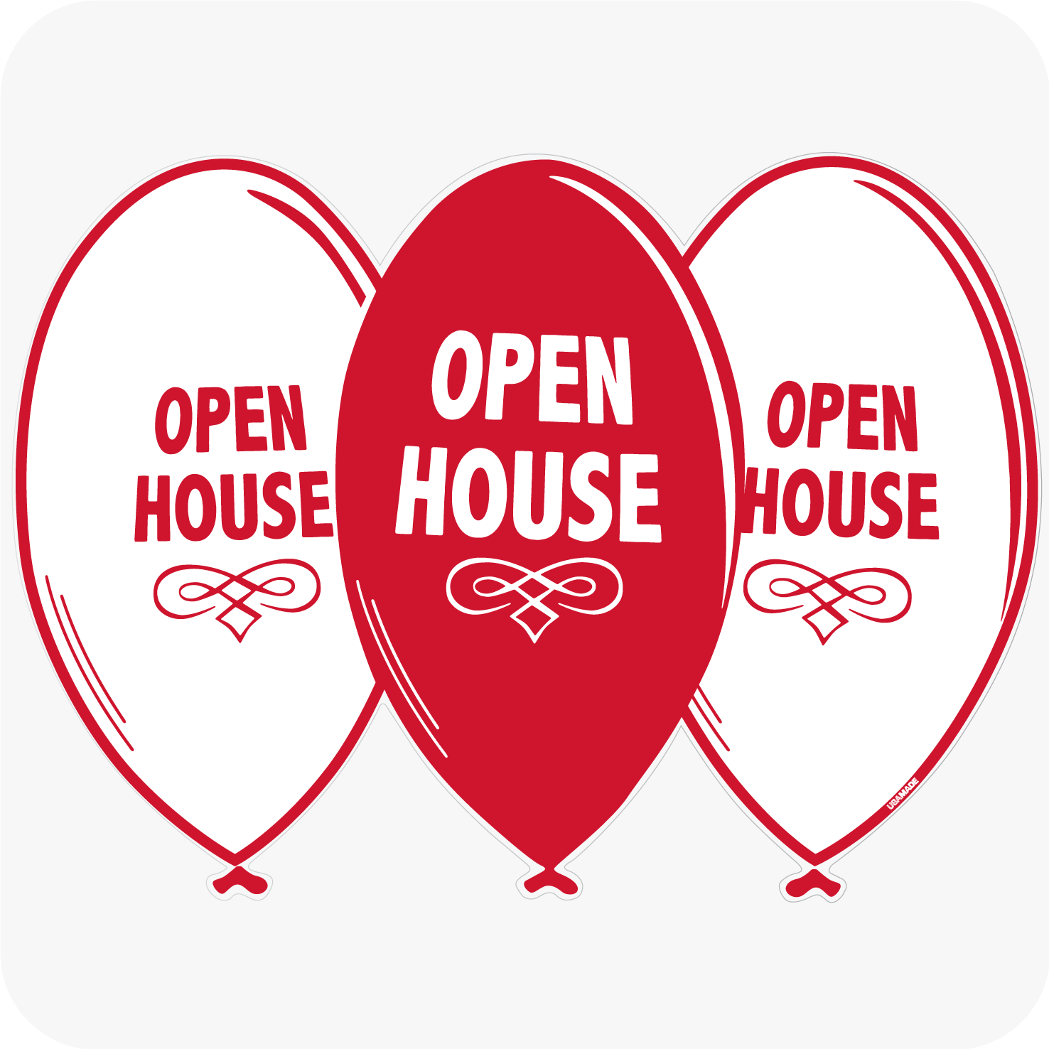 Open House Balloon Yard 24 x 18 Sign - Red