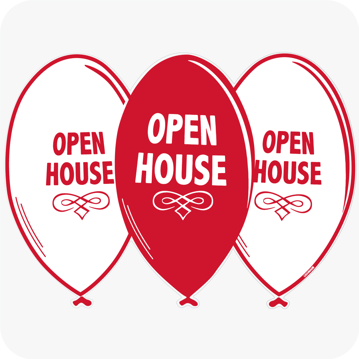 Open House Balloon Yard 24 x 18 Sign - Red