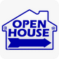 Open House - House Shaped Sign w/Realtor Logo 18 x 24 - Blue