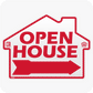 Open House 18 x 24 House Shaped Sign w/Realtor Logo - Red