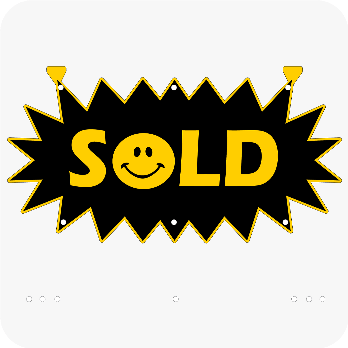 Smiley Sold 12 x 24 Corrugated Star Rider- Black and Yellow