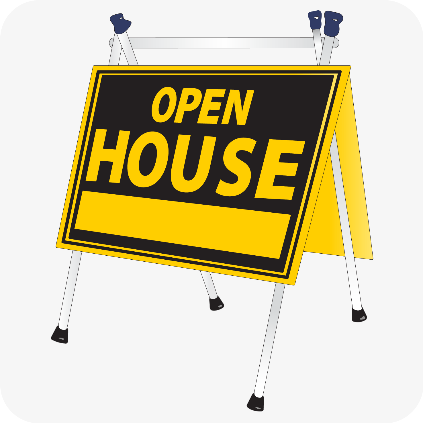 Open Sign A Frame A-Frame Open House 24x18 Black / Yellow – planetsignshop.com