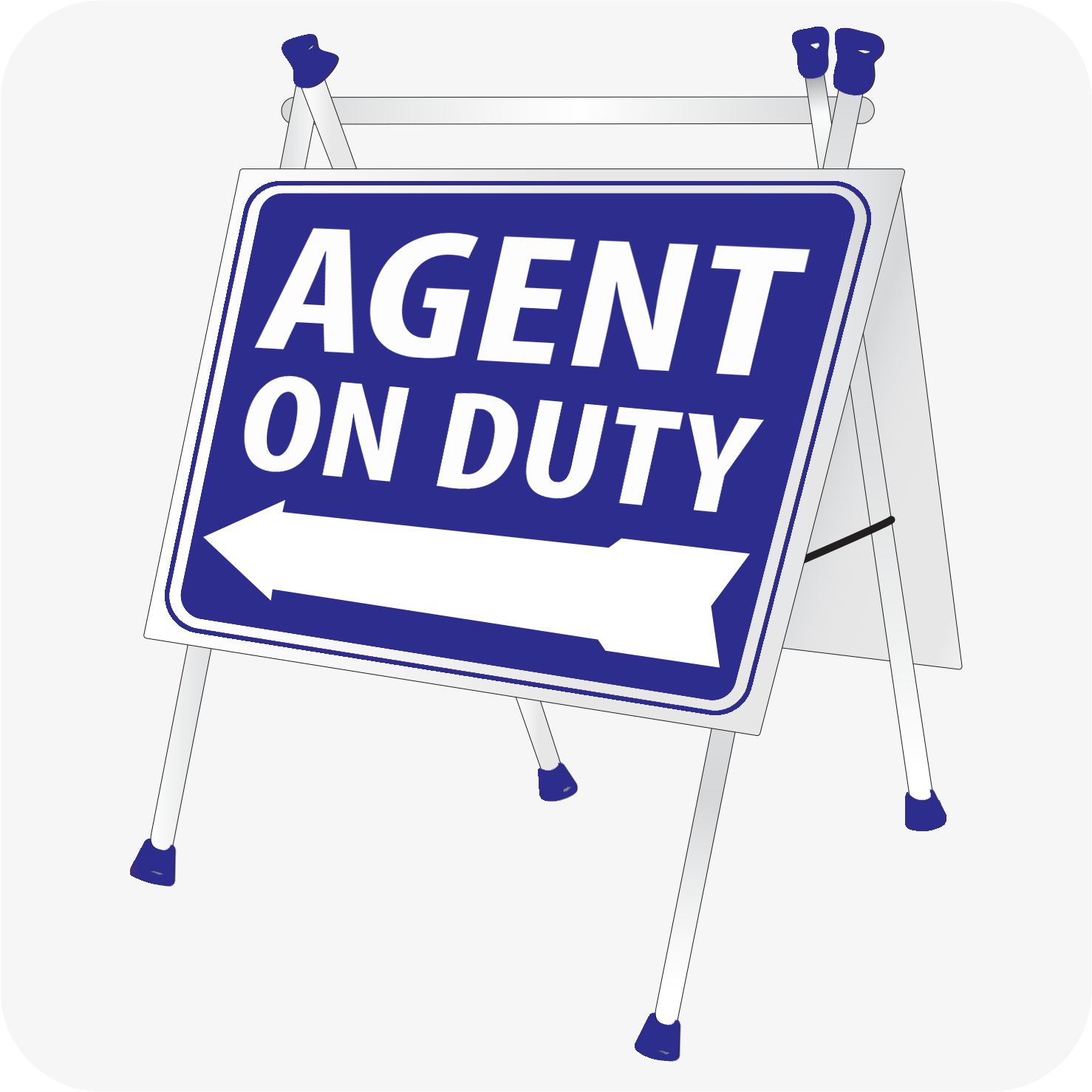 Agent Only Sign Agent on Duty A-Frame 24x18 Blue – planetsignshop.com