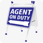 Agent on Duty A-Frame 24x18 Blue