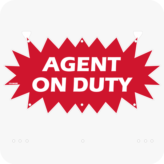 Agent On Duty 12 x 24 Corrugated Star Rider - Red