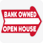 Bank Owned Open House 18 x 24 Corrugated Rounded Arrow - Red