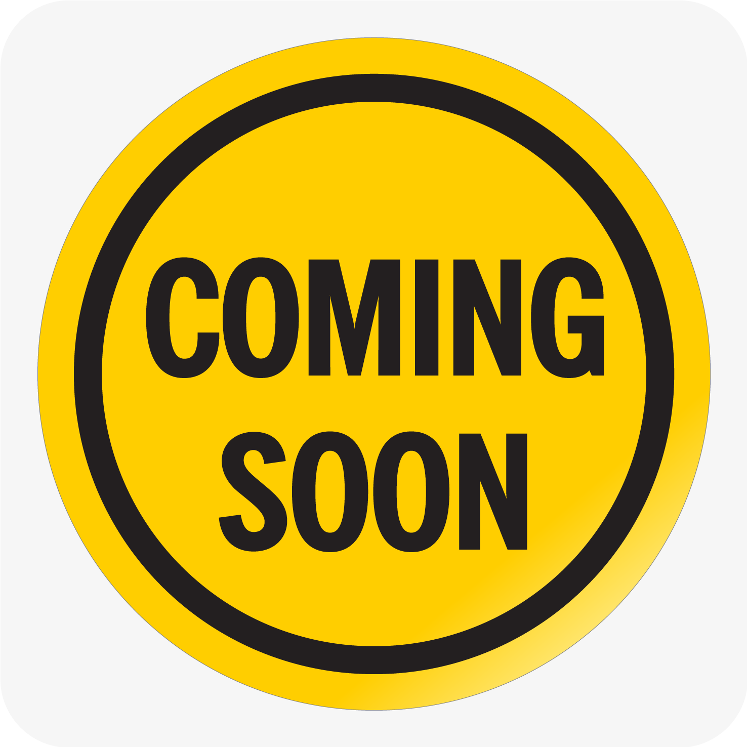 Coming Soon Rider Sign Coming Soon 10 inch Round Rider - Black and Yellow – planetsignshop.com