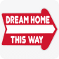 Dream Home This Way 18 x 24 Corrugated Rounded Arrow - Red
