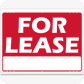 For Lease 18 x 24 Corrugated Panel Yard Sign Red