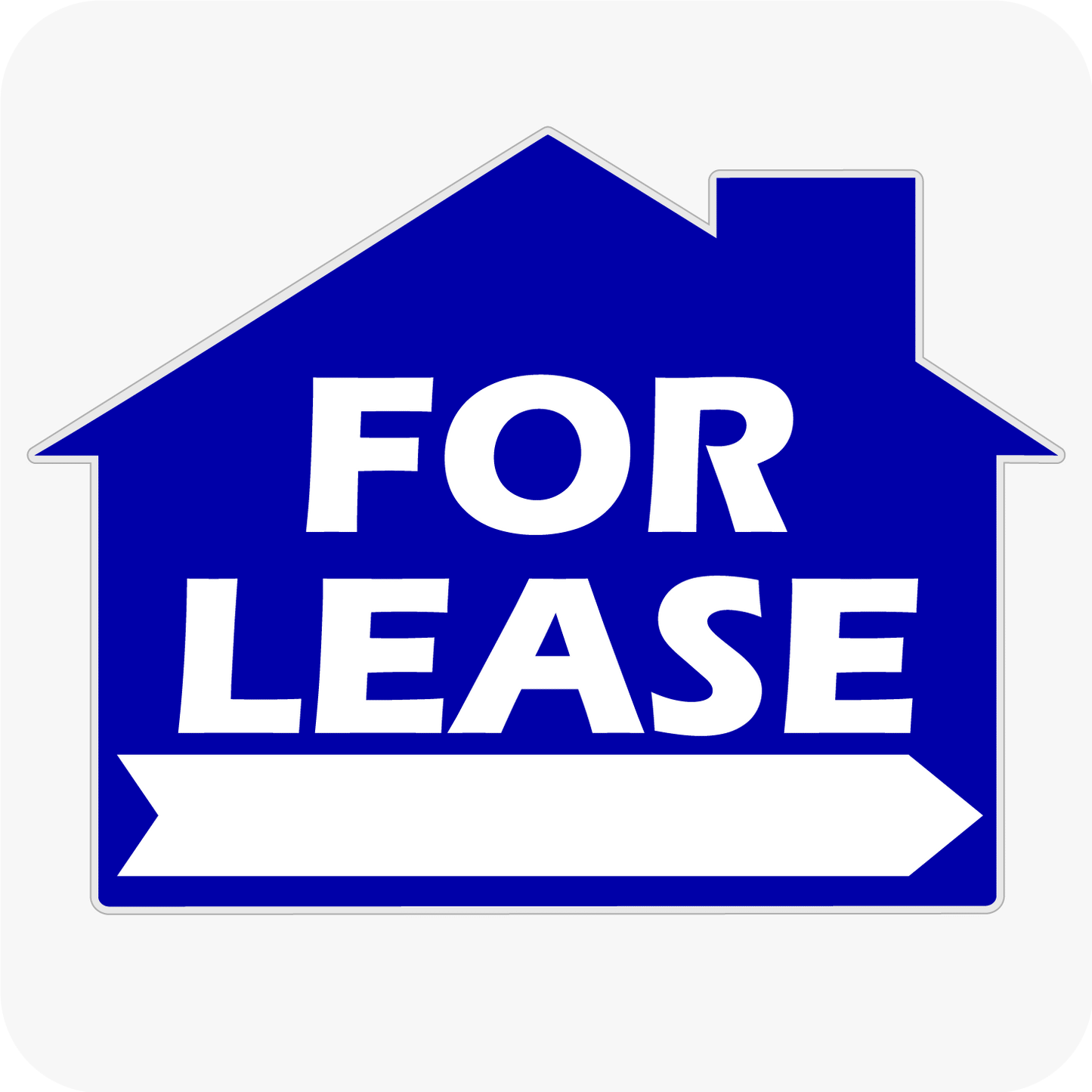 For Lease - House Shaped Sign 18x24 - Blue