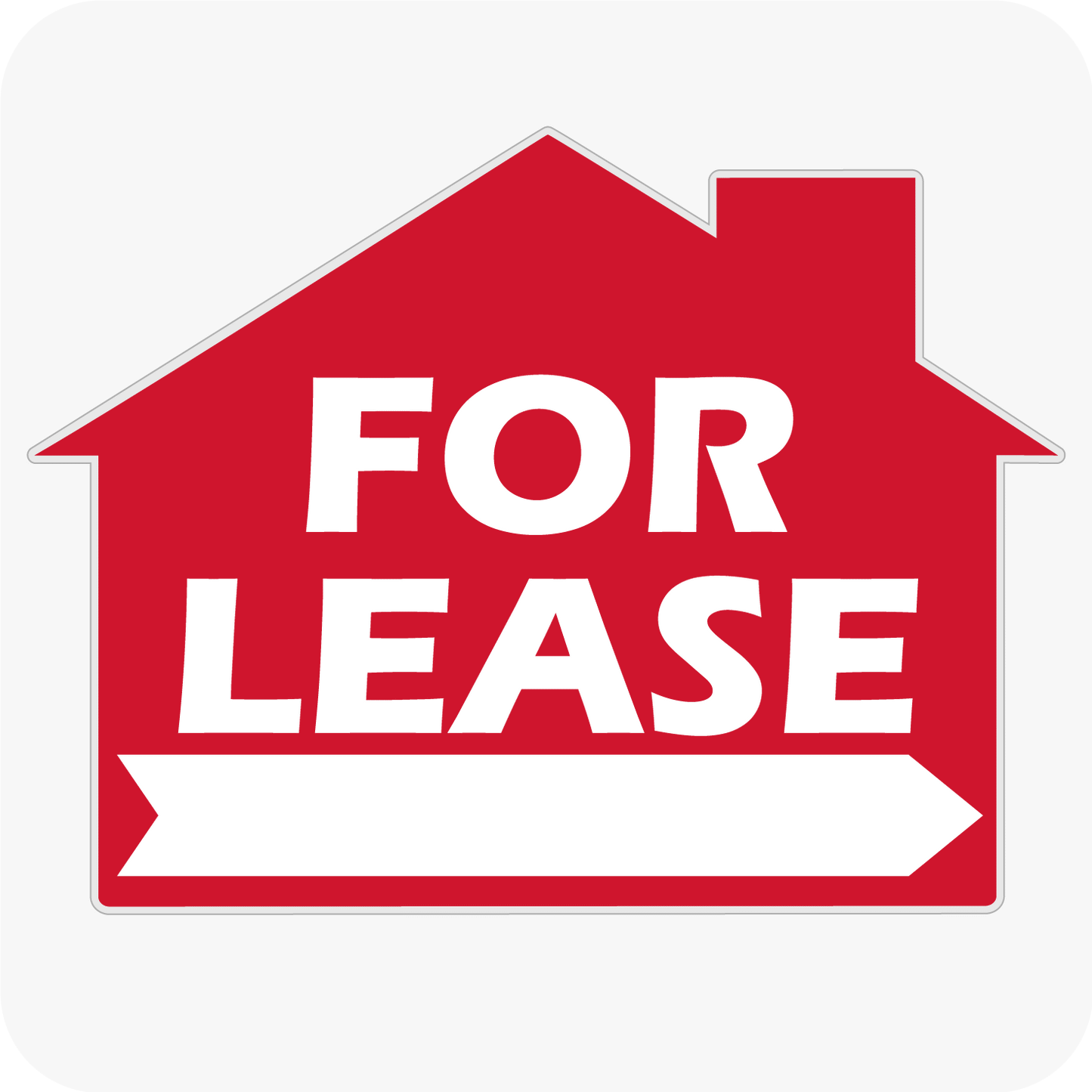For Lease - House Shaped Sign 18x24 - Red