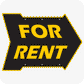 For Rent 18 x 24 Arrow - Black and Yellow