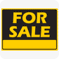 For Sale with blank 18 x 24 Corrugated Panel Yard Sign Black/Yellow