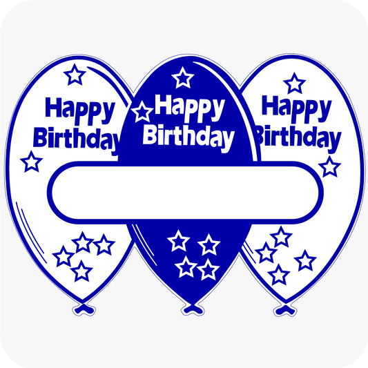 Happy Birthday Corrugated Balloon Sign - Blue