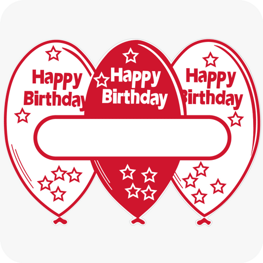 Happy Birthday Corrugated Balloon Sign - Red