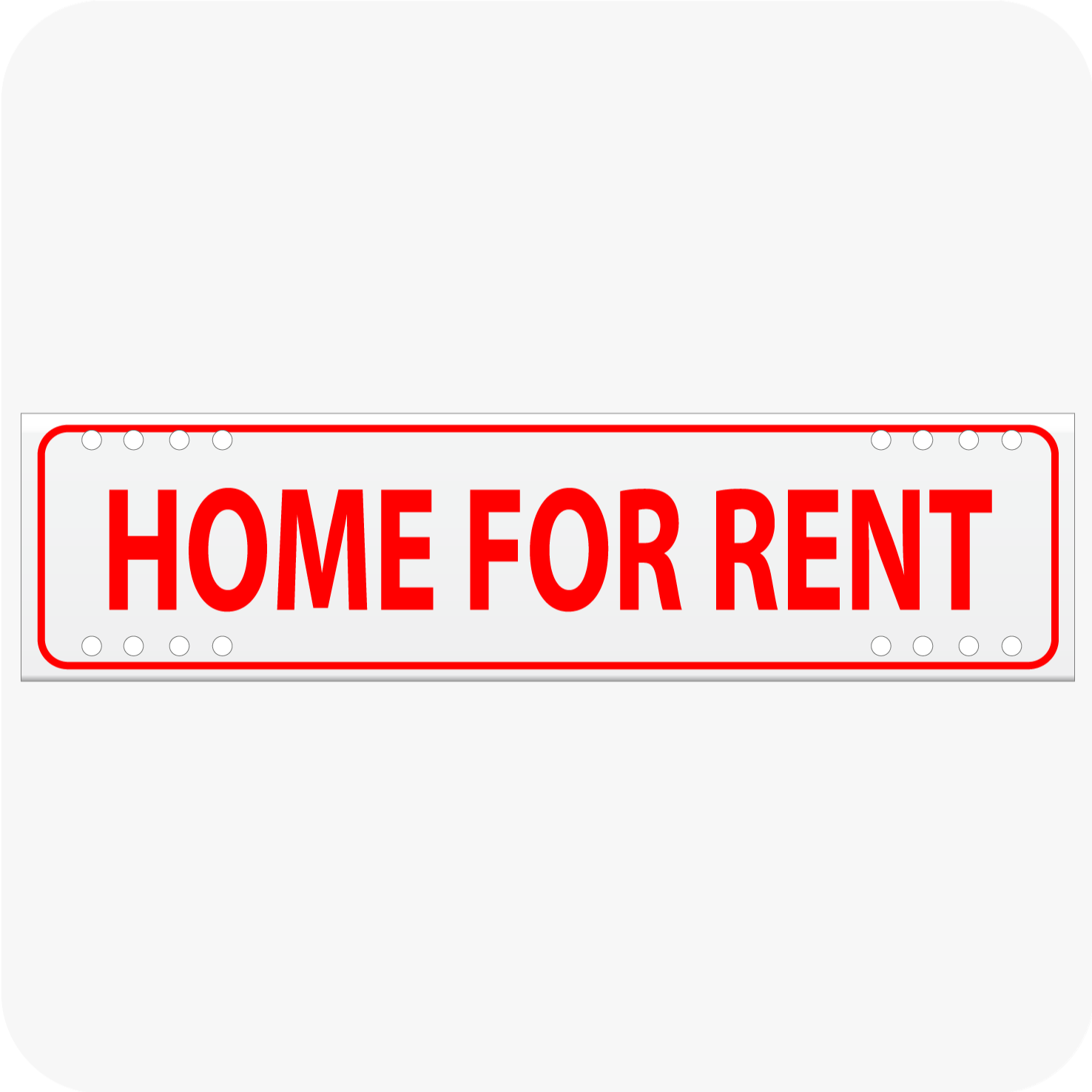 For Rent Sign Realtor Rider Home For Rent 6 x 24 Corrugated Rider - Red – planetsignshop.com