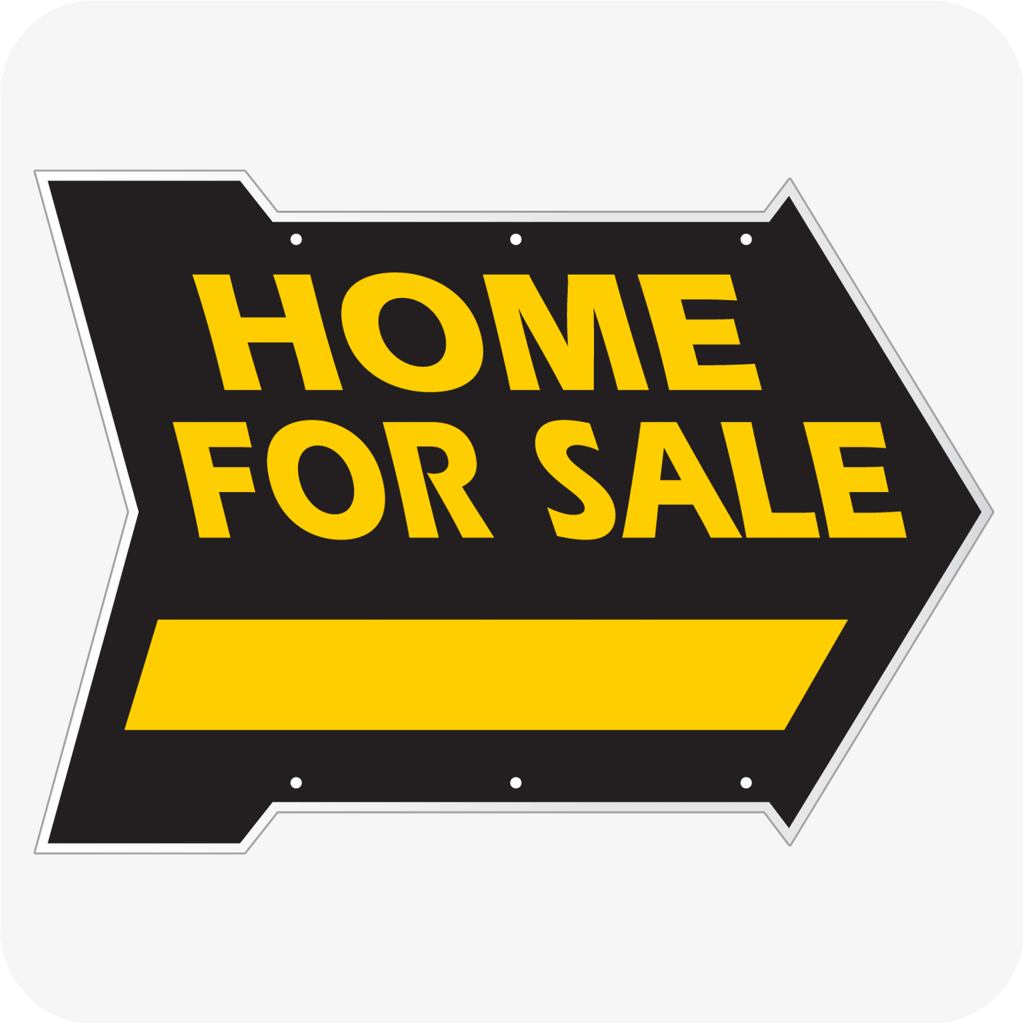 Home for Sale 18 x 24 Arrow with Blank - Black and Yellow