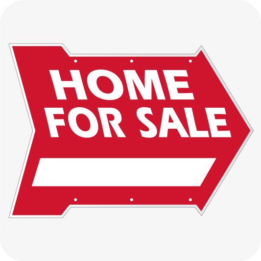 Home for Sale 18 x 24 Arrow w/ Blank - Red