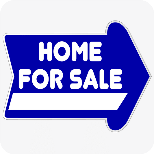 Home for Sale 18 x 24 Corrugated Rounded Arrow - Blue