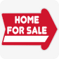 Home for Sale 18 x 24 Corrugated Rounded Arrow - Red