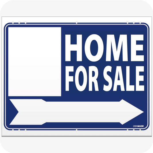 Home For Sale with KopyKat Corrugated Panel 18 x 24 Yard Sign Blue