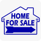 Home For Sale Rounded House Shaped w/ Realtor Logo - Blue