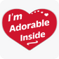 I'm Adorable Inside Corrugated Heart Sign - Red