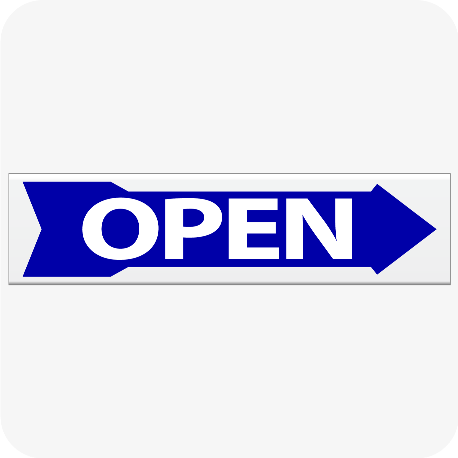 Open Rider Signs Buy Open with Arrow 6 x 24 Corrugated Rider - Blue – planetsignshop.com