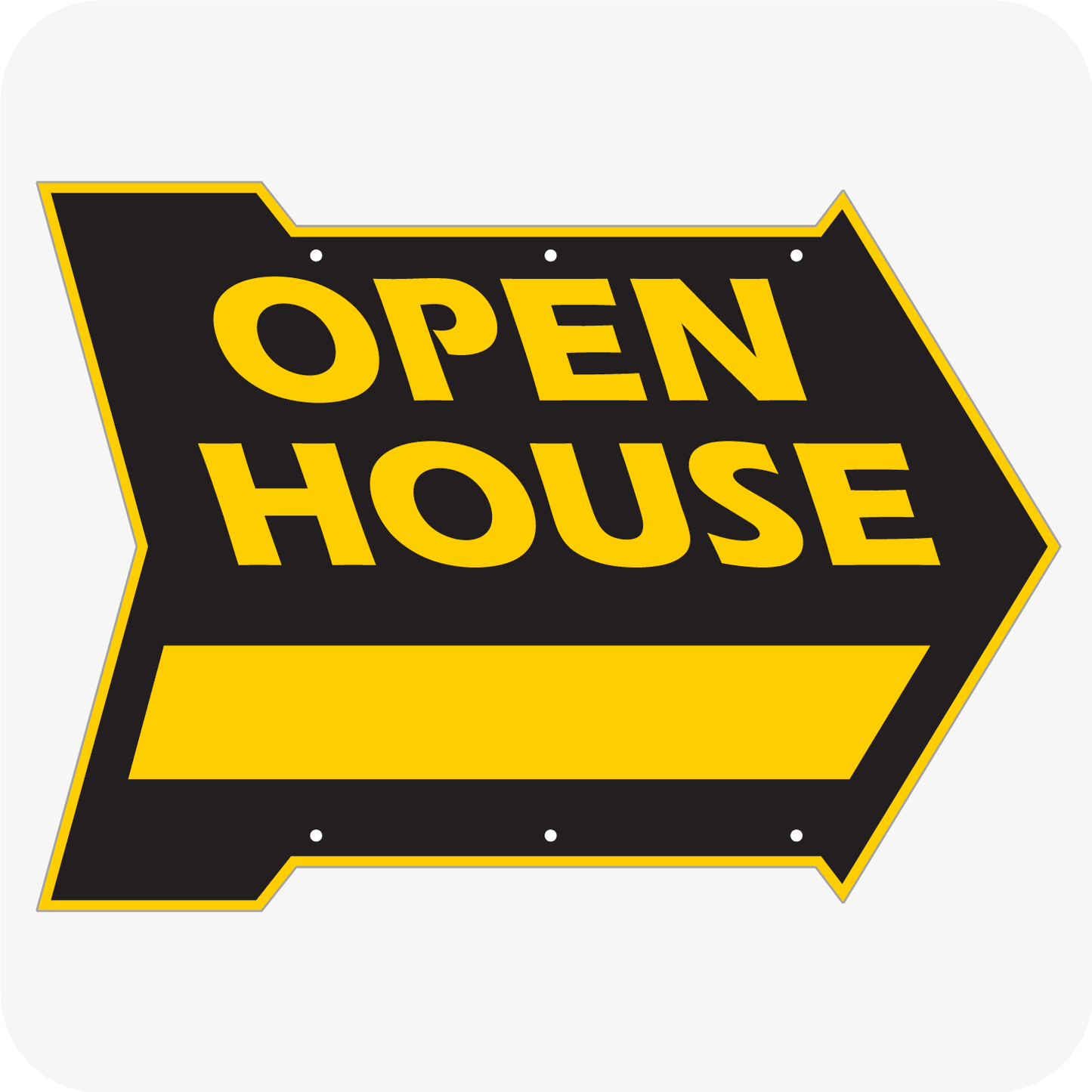 Open House 18 x 24 Arrow w/ Blank - Black and Yellow
