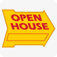 Open House 18 x 24 Arrow with Blank - Yellow & Red