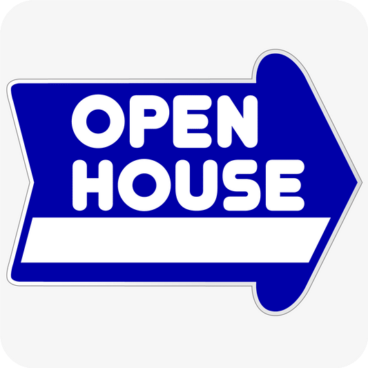 Open House 18 x 24 Corrugated Rounded Arrow - Blue