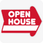 Open House 18 x 24 Corrugated Rounded Arrow - Red