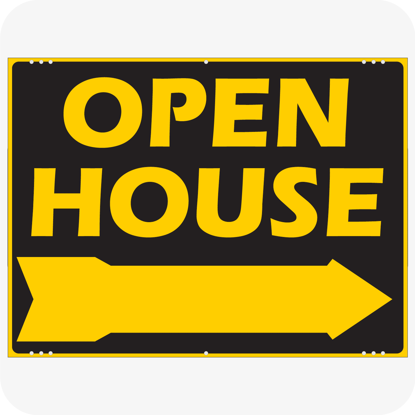 Open House Arrow 18 x 24 Corrugated Panel - Black and Yellow