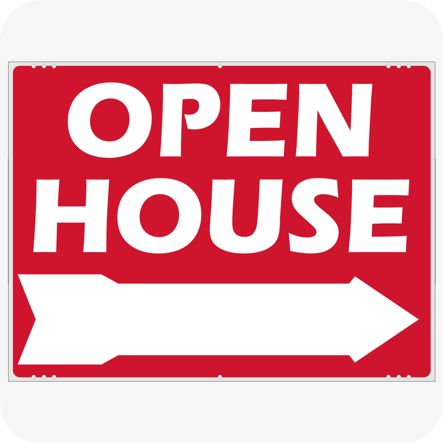 Open House Arrow 18 x 24 Corrugated Panel - Red