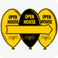 Open House Balloon Sign w/ Arrow - Black and Yellow