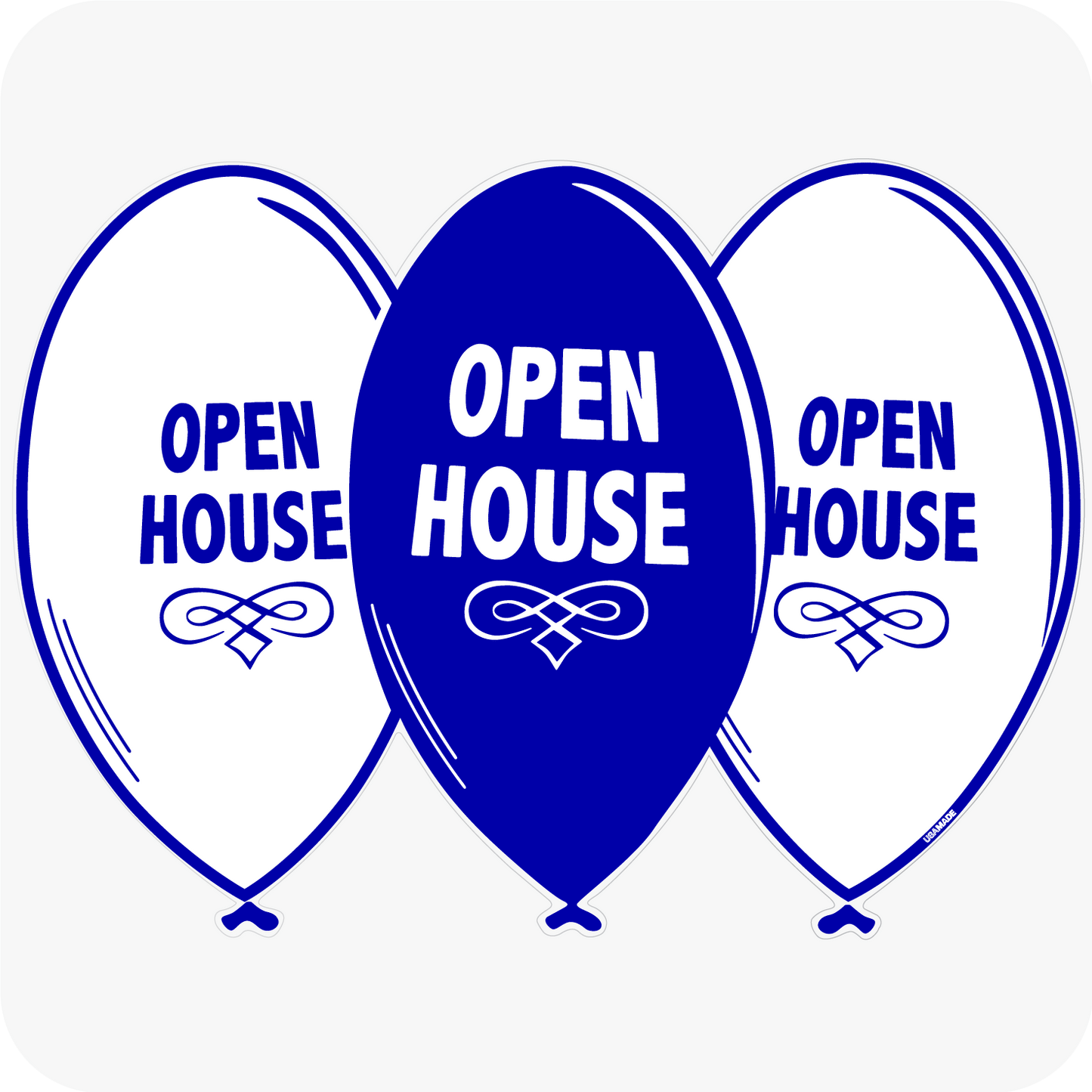 Open House Balloon Yard Sign 24 x 18 - Blue