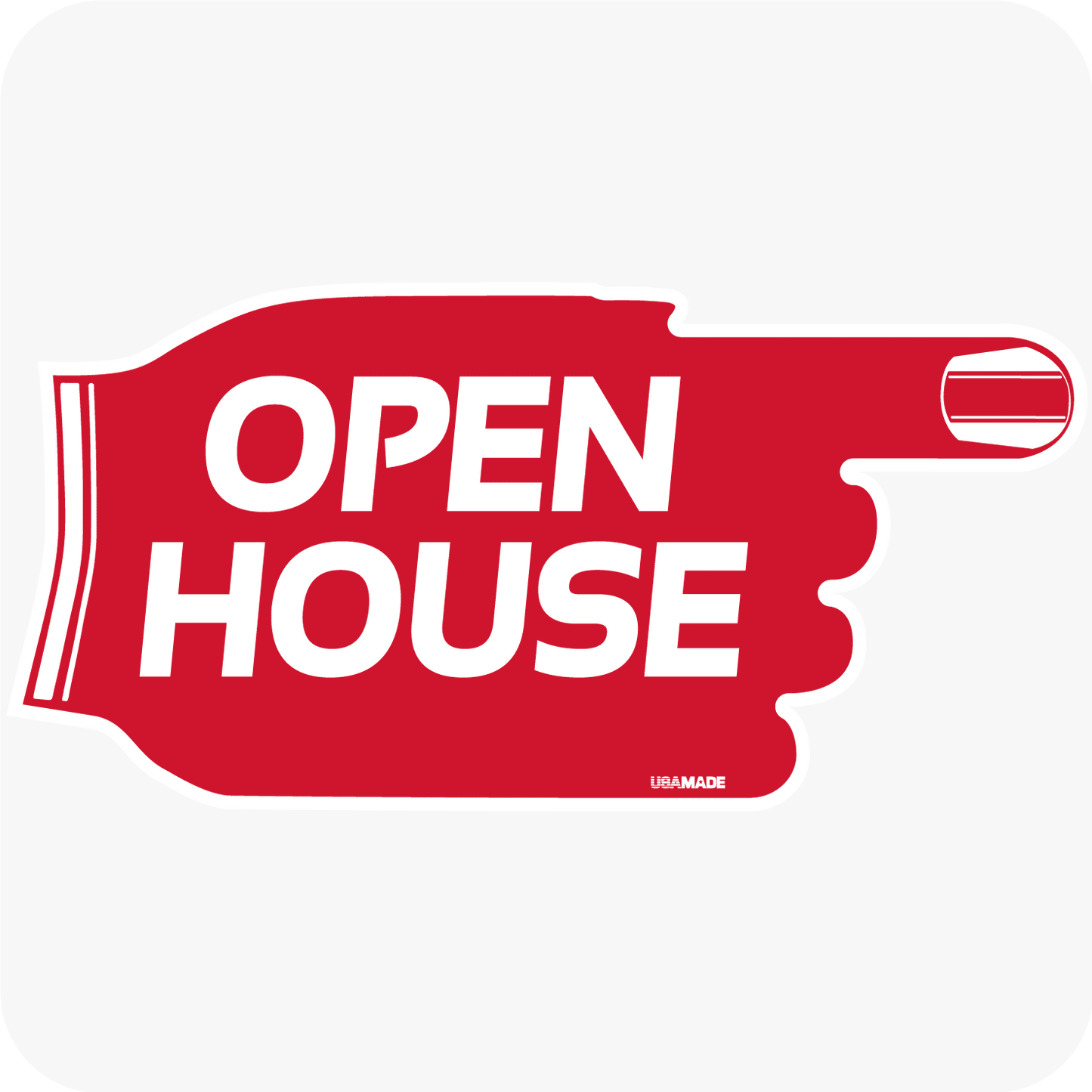 Open House Corrugated Hand Sign 24x12 - Red