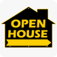 Open House House Shaped Sign 18 x 24 - Black and Yellow