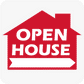 Open House House Shaped Sign 18 x 24 - Red