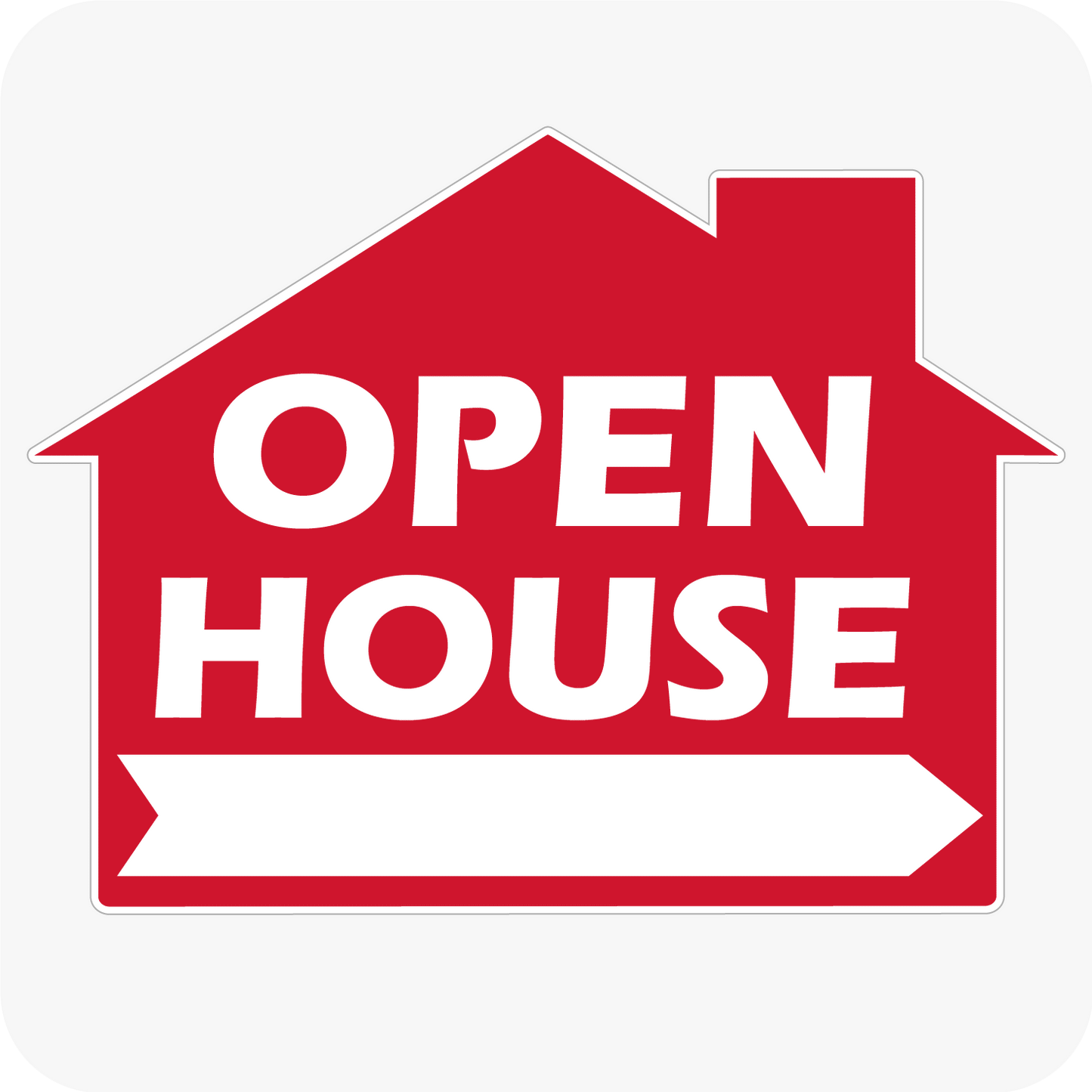 Open House House Shaped Sign 18 x 24 - Red