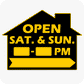 Open House Saturday and Sunday w/ Hours - House Shaped Sign 18x24 - Black and Yellow
